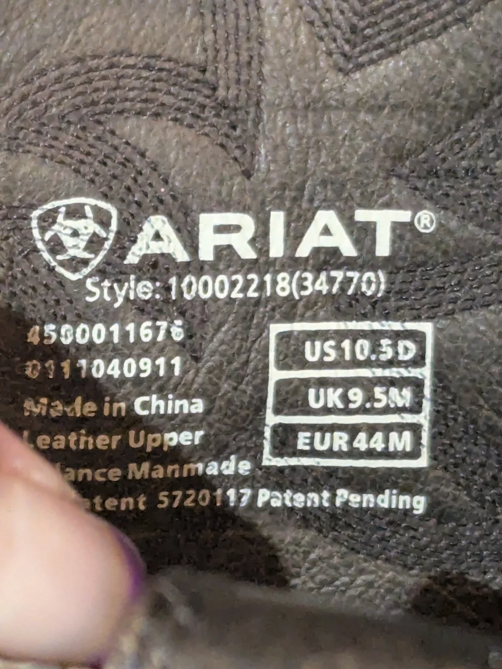 Ariat Black Western Leather Stitch-Pattern Boots